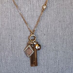 WHBM White House Black Market Golden J Initial Monogram Golden Pendant Necklace